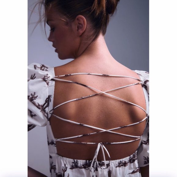 🔥SALE🔥MANGO NWT Desert Horse Print Lace-Up Midi Dress Size 2 - Picture 8 of 8